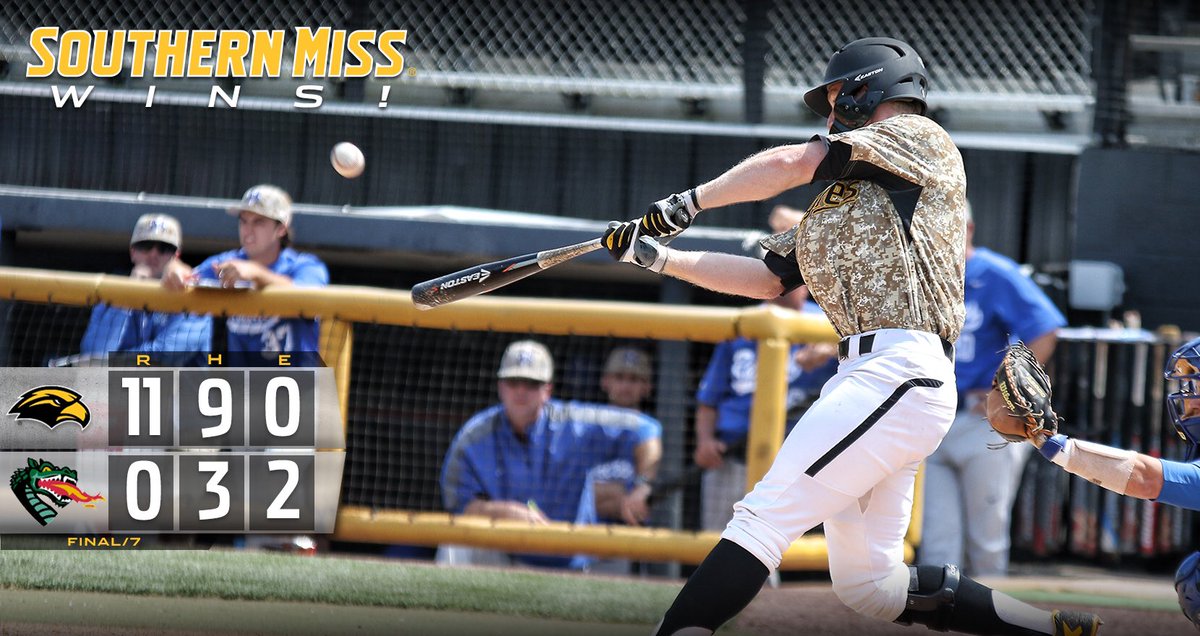 Gilbert's Grand Slam powers <a href="/SouthernMissBSB/">Southern Miss Baseball</a> to 11-0 run-rule victory over UAB! #SMTTT
