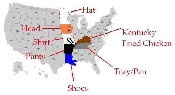 CloydRivers's tweet photo. How to find Kentucky on the map. Merica. https://t.co/C45o44OQIe