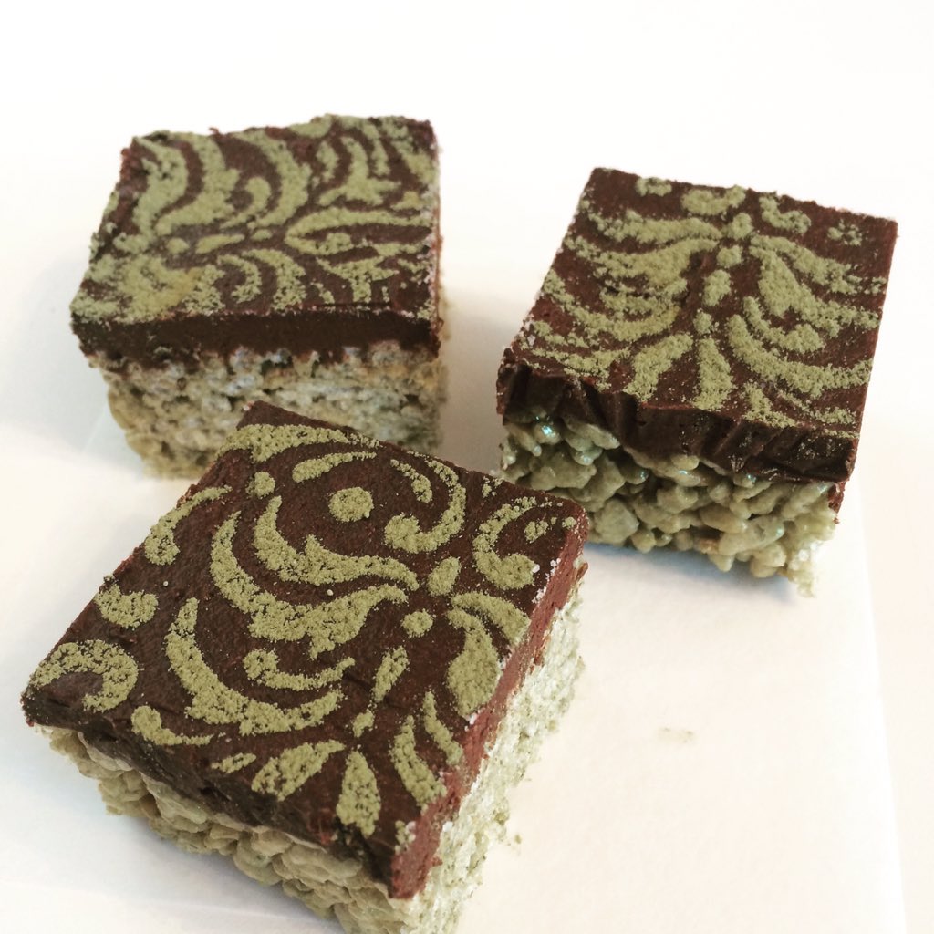 #matcha #greentea #gourmet #ricekrispietreats now on the menu