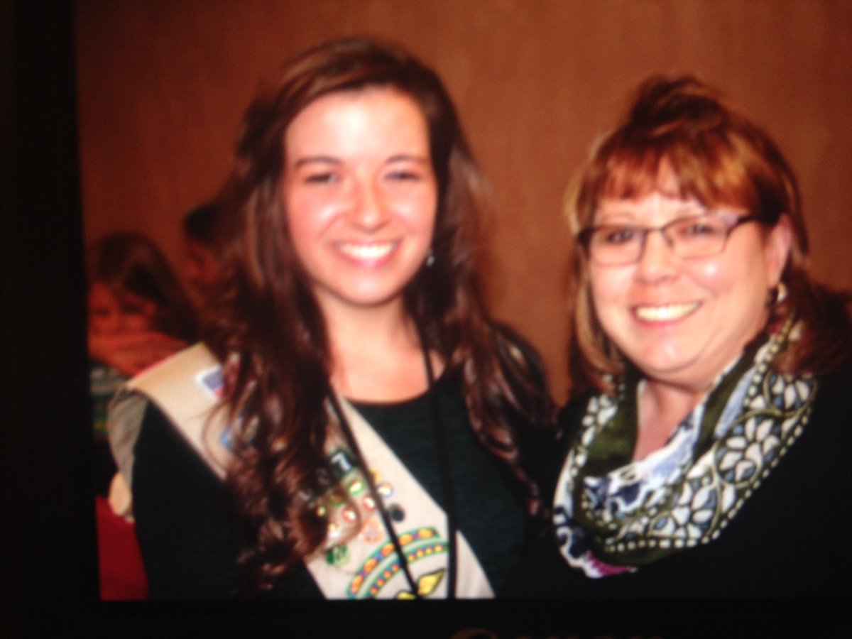 GSColo's tweet photo. #gold award honoree Brittany poses with her mom at #girlscoutsofcolorado Highest Awards celebration in Fort Collins https://t.co/5btZ9HCksP