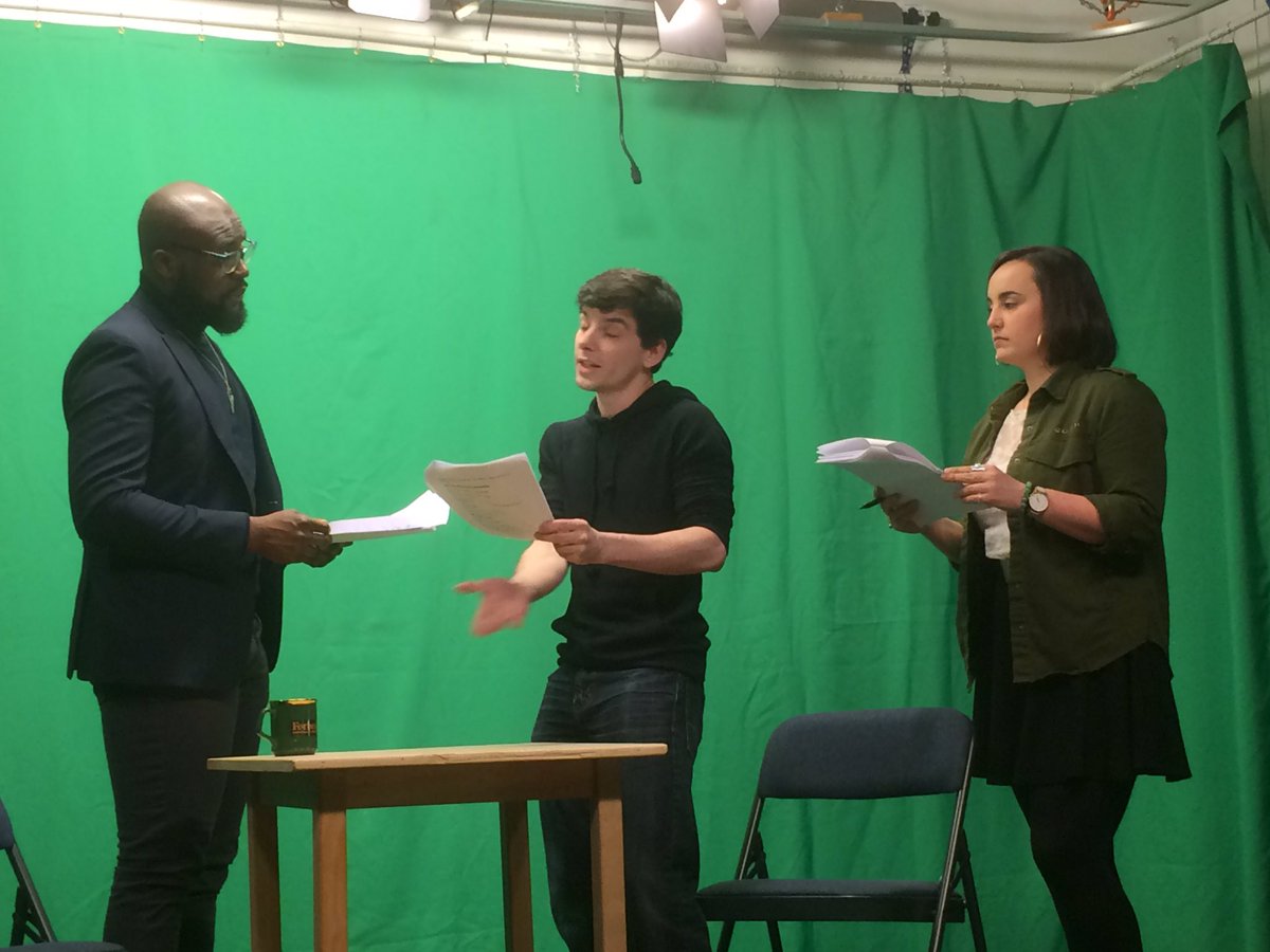 mindthegapny's tweet photo. You think YOUR work is stressful? NORMAL BY @patchtwit in rehearsal for #BRITBITS @VGrafLive https://t.co/FD4wuFHS2U
