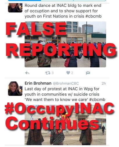 AncestralPride's tweet photo. #OccupyINAC is still happening in Winnipeg #groundzeroinac #INACShutdown #inacgroundzero #attawapiskat https://t.co/8Q97SxC4PD