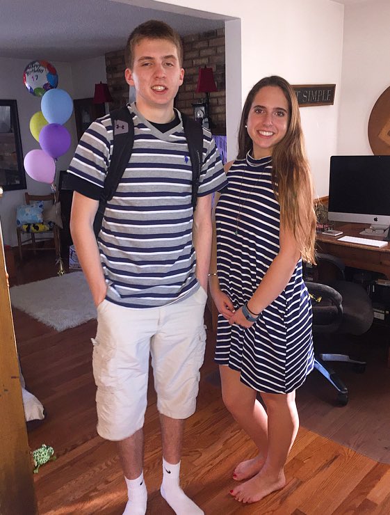 Aschneider_18's tweet photo. Thanks for coming home this weekend just for my birthday @KoySchneider love you Koyster #matchingstripes https://t.co/VexX31Vz9j