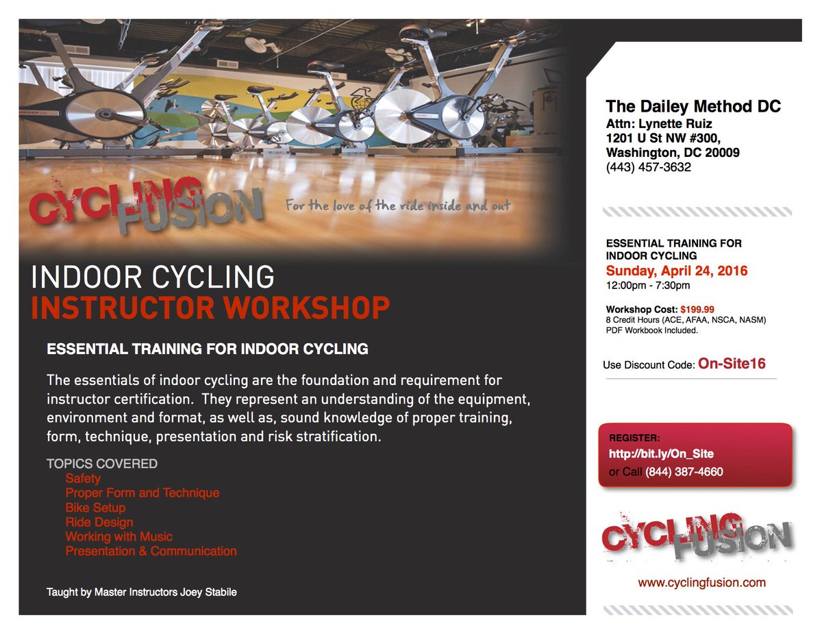 DaileyMethodDC's tweet image. Join our #Cycle Fusion instructor workshop! April 24th. Register: bit.ly/On_Site or DC@thedaileymethod.com