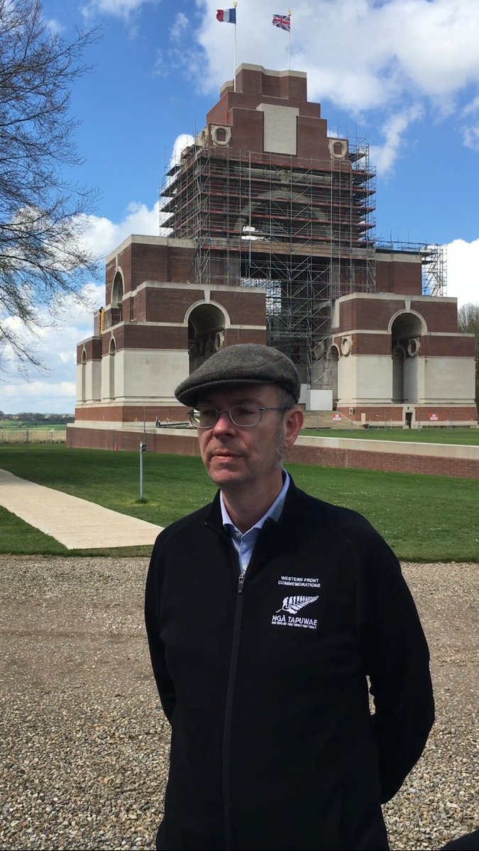 The Thiepval Memorial to the Missing is undergoing a bit of refurbishment. <a href="/WellingtonChap/">Matthew Buck</a> less so! #WWI #Somme100