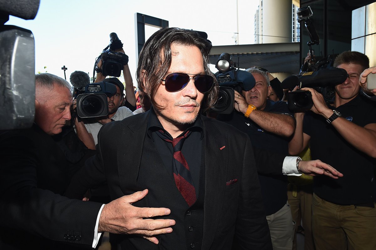 pedestriandaily's tweet photo. The war on terrier continues as Johnny Depp &amp; Amber Heard face court this morning: https://t.co/mA4opSWKFD https://t.co/1hWzYsrOP7