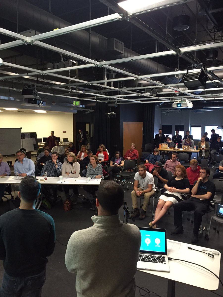 StartupWeekndDU's tweet photo. Behind the scenes at SW! Shoutout to the judges firing off great questions to our teams👌🏼 #StartupWeekendDU https://t.co/nsxqGWccoI