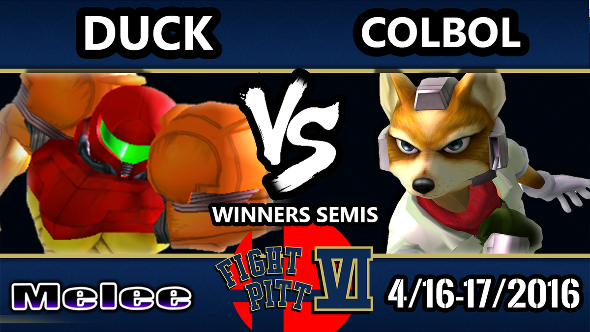 VGBootCamp's tweet photo. Up next at #FPVI we have @ssbDuck vs. @Colbol725 #Melee Winners Finals! Watch here: https://t.co/uUa6pil35u https://t.co/prfU6VmHUE