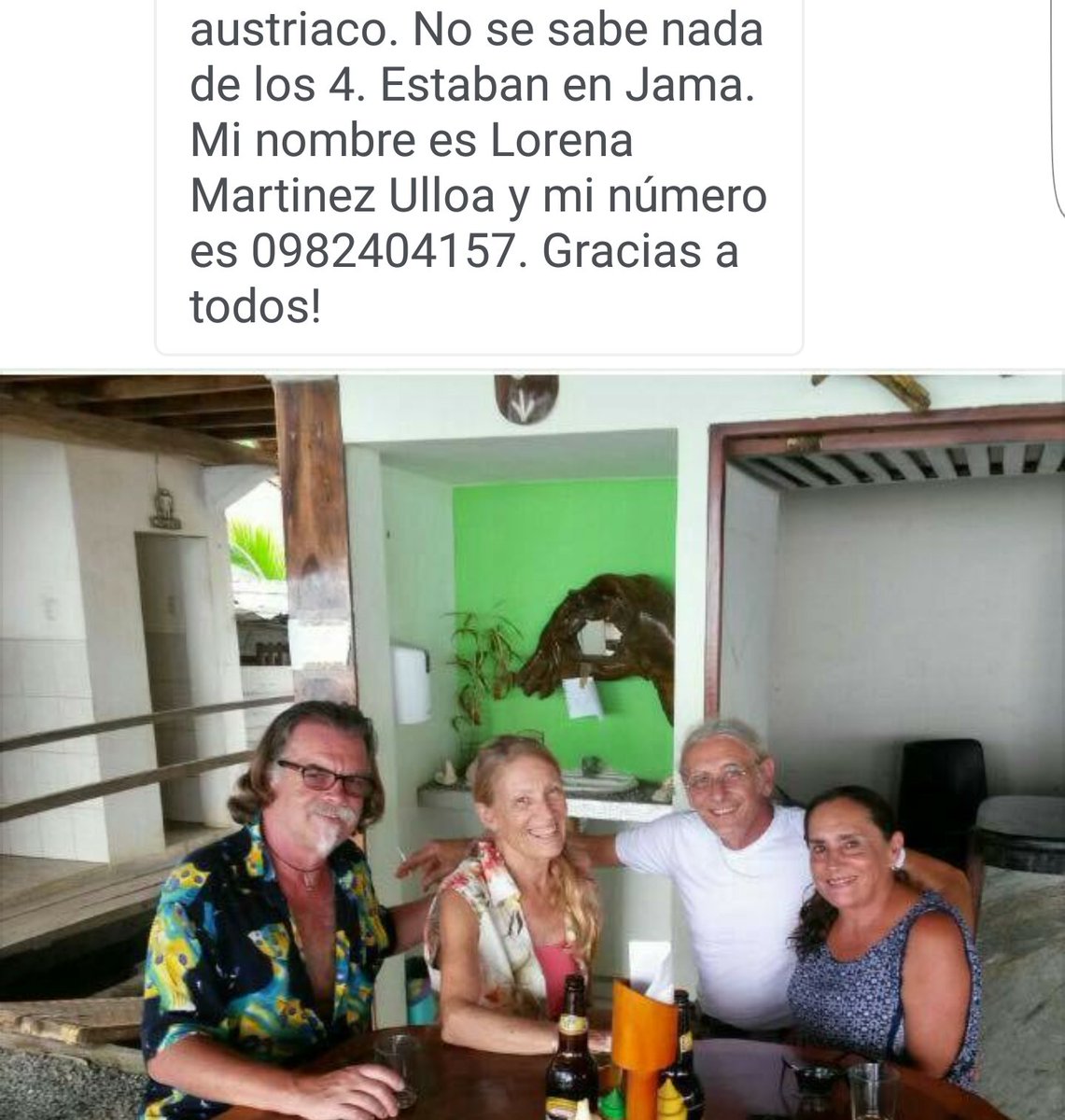 pamela_cortesss's tweet photo. Cuatro personas en #Jama #DesaparecidosEc RT https://t.co/jNVxh10lHF