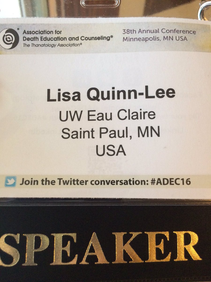 LisaQuinnLee's tweet photo. Great time presenting my research at Association for Death Education & Counseling! Yay 4 passionate people #ADEC16 https://t.co/vmjMWAxalF