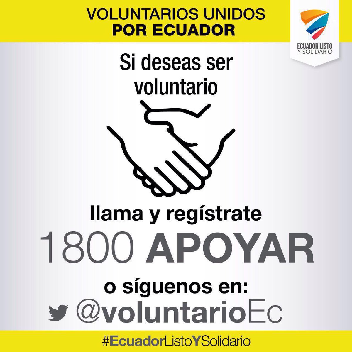 VoluntarioEc's tweet photo. #Voluntarios atentos! 
Hoy las inscripciones serán hasta las 9pm y mañana de 7am a 7pm! #EcuadorListoYSolidario https://t.co/RBlGzTNz8A