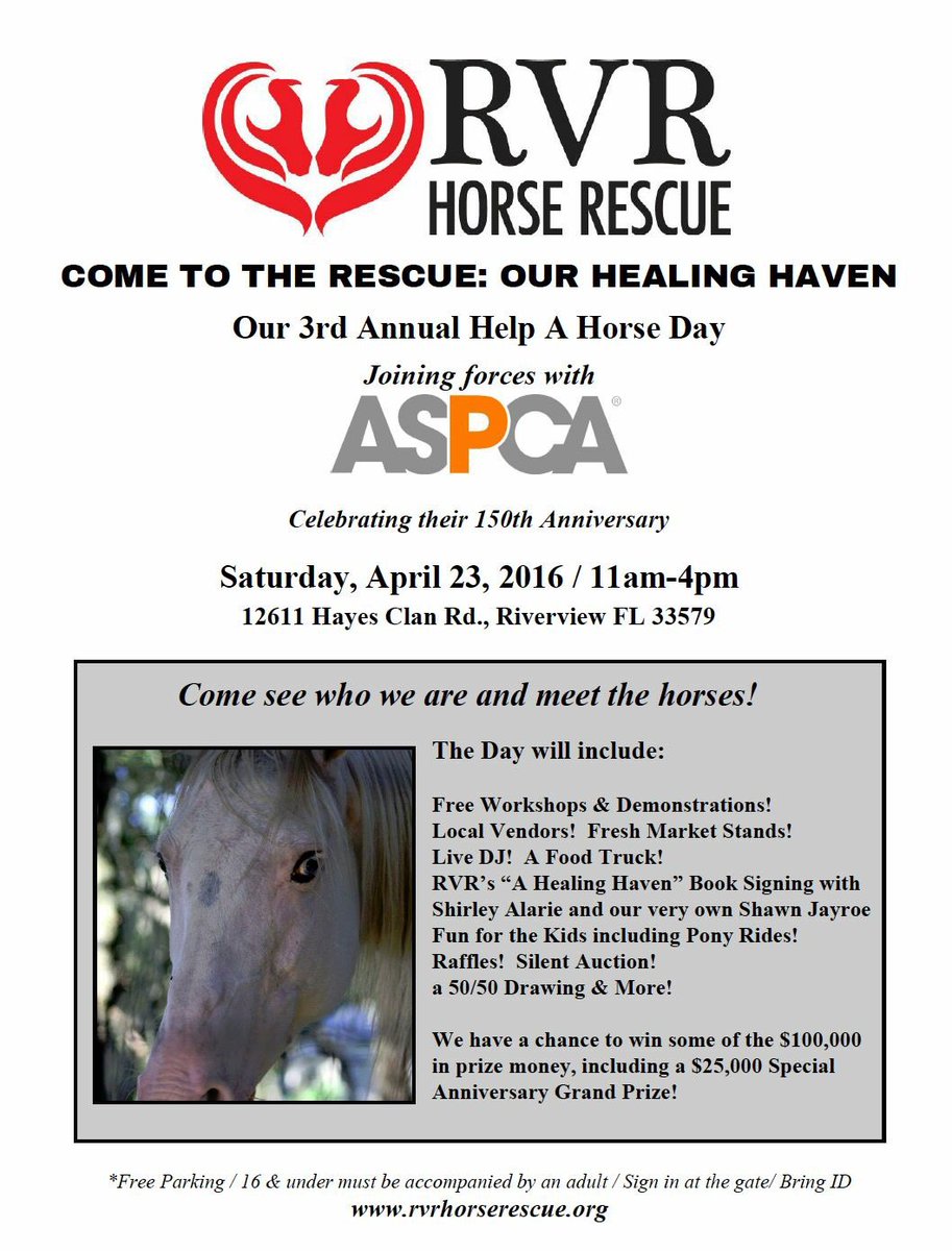 RVRHorseRescue's tweet photo. #helpahorse #rvrhorserescue #riverviewflorida #april232016 #aspca #nonprofit #501c3 #cometotherescue #rvrstrong https://t.co/wpm9ZzxZwb