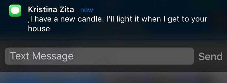 You know the friendships real when they offer to share their new candle #CandleObsession @kristina_zita