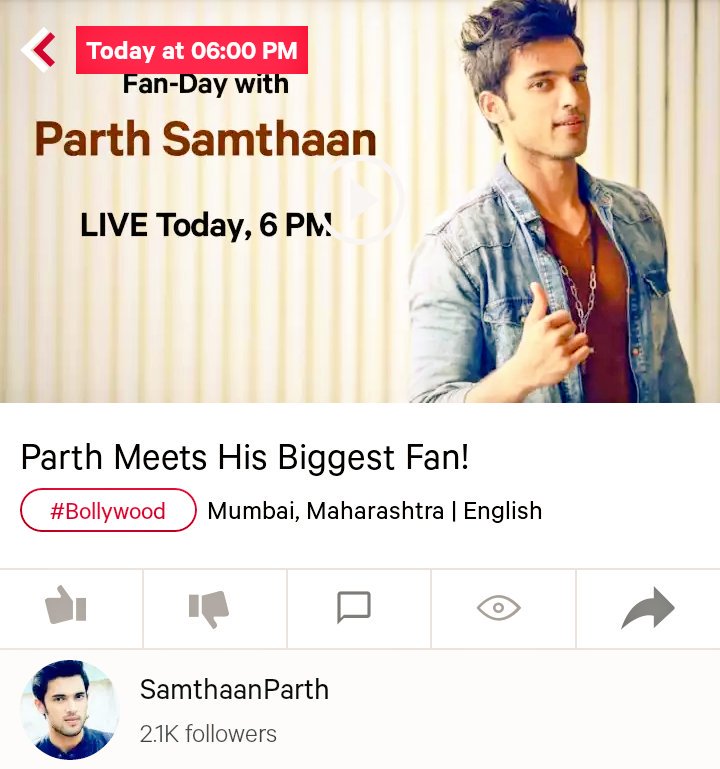 LaghateParthOfc's tweet photo. #FanDaywithParth #ParthSamthaan LIVE TODAY AT 6 PM.๐TUNE INTO @LiveOnfame app.Follow SamthaanParth. Be ready fandom https://t.co/IEqOlSwuuD