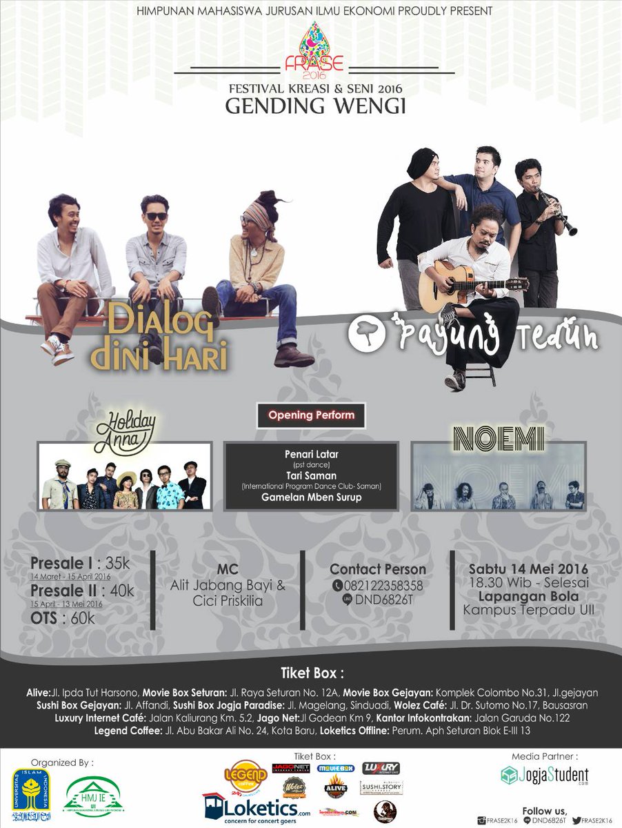 #Frase GENDING WENGI | 14 Mei 2016 | at lap.uii yk | <a href="/payungteduh/">payungteduh</a> <a href="/dialogdinihari/">Dialog Dini Hari</a> <a href="/HolidayAnna_/">HOLIDAY ANNA</a> etc. Gayengkan!