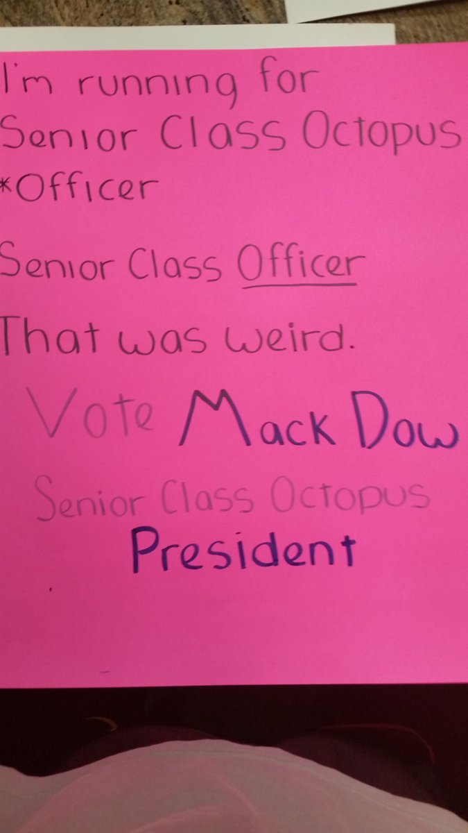 murdainsavannah's tweet photo. Vote for Munchie for Senior Class President.  He let me do his posters. https://t.co/2tA4v0yUaB