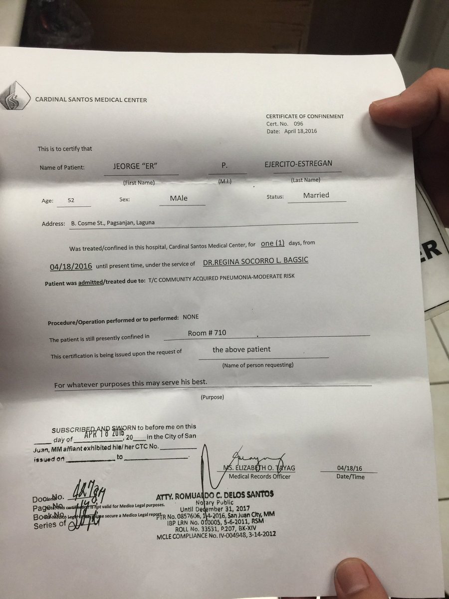 ExLaguna Gov. ER Ejercito to submit new medical certificate. via carolyn_bonquin ABSCBN