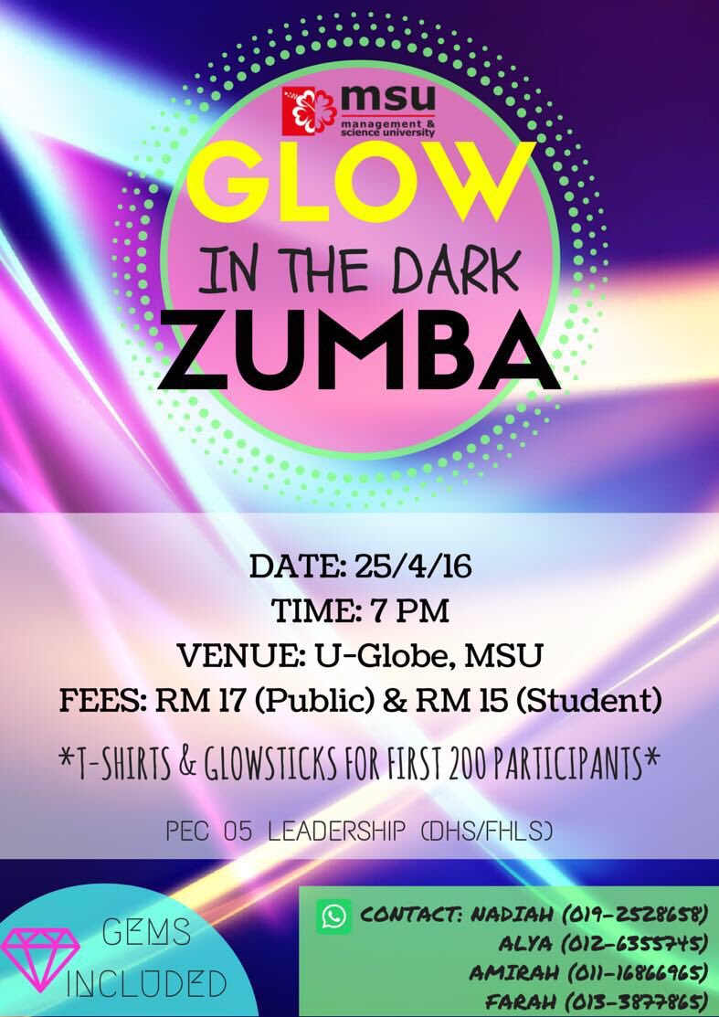FHLSdinner2016's tweet photo. Still not too late to register for our fundraising acitivity, Glow In The Dark Zumba! It's once in a lifetime chance https://t.co/kcJfRGf1kO