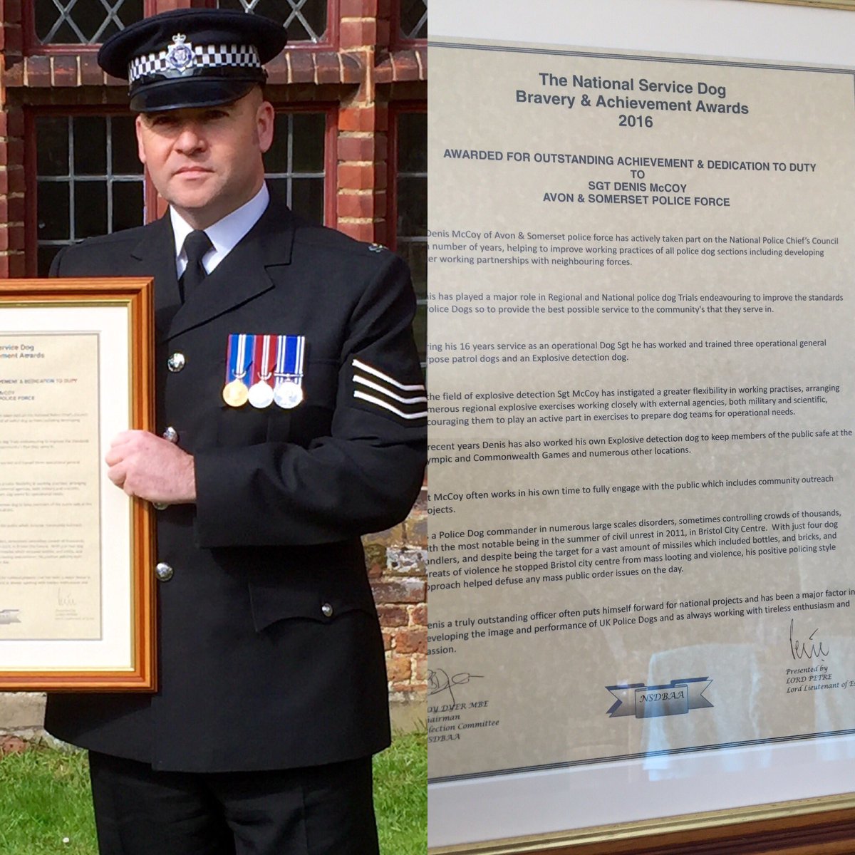 ASPoliceDogs's tweet photo. Huge congratulations to our PS McCoy for collecting his award this weekend @K9_heroes 👍🏻🐾🐶 https://t.co/0u0uDhT9OA