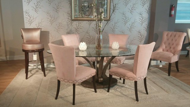 DesignmasterUS's tweet photo. #RoseQuartz #diningchairs #madeintheusa #HPMKT #hpmkt2016 #designmasterfurniture https://t.co/s4yIo48GoG