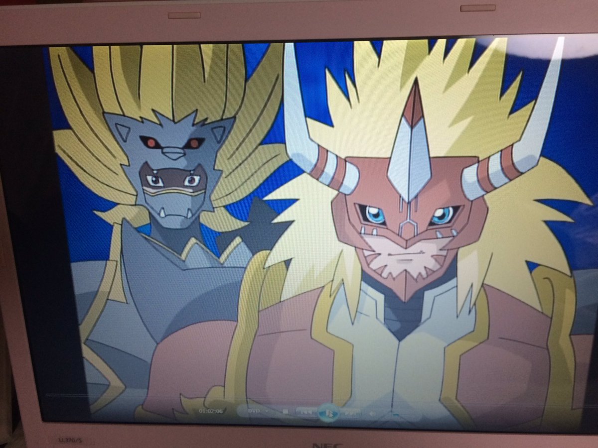 いあらとニャジラ در توییتر 怖いいいいいいいいいい 後ろのレーべモンめっちゃ瞳孔開いてるううううううう やめてええええええwwwww デジフロ デジモン デジモンフロンティア アグニモン レーべモン