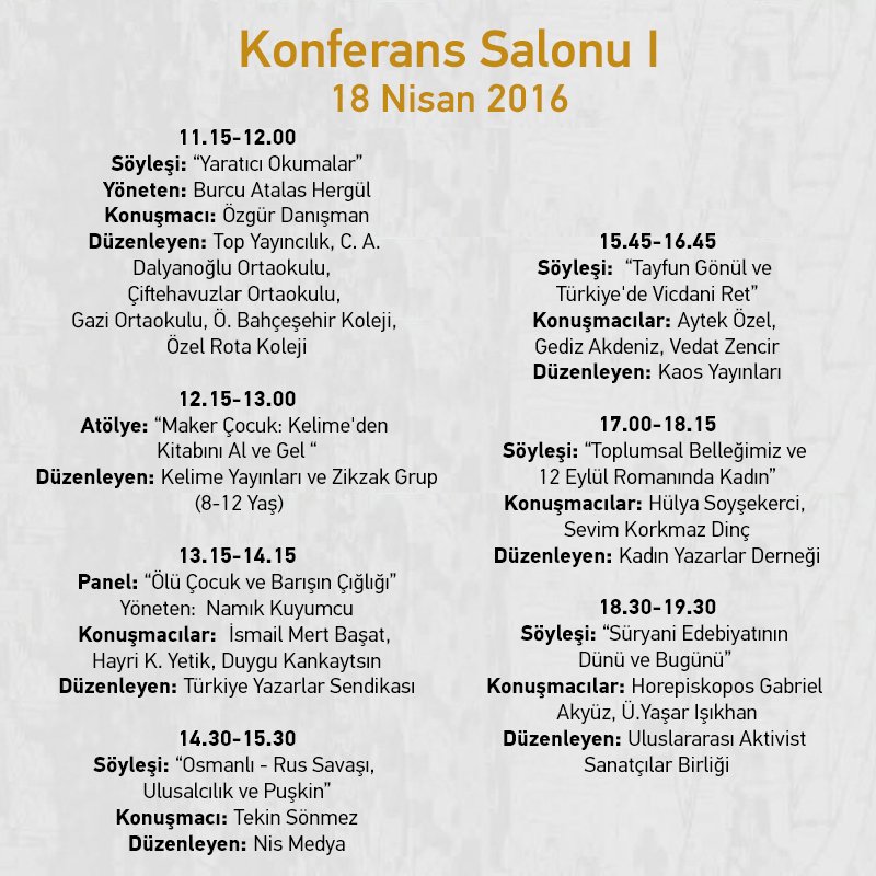Kitap Fuarı on Twitter: "21. İzmir Kitap Fuarı'nda bugün (18 Nisan