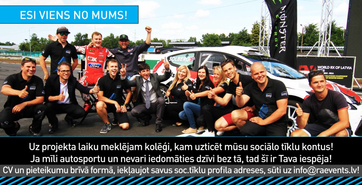 RaimondsStroksh's tweet photo. Esi aktīvs sociālajos tīklos? Patīk autosports un gribi būt tur "iekšā"? Skaties te, meklējam papildinājumu komandā! https://t.co/ILM4BIjaqe
