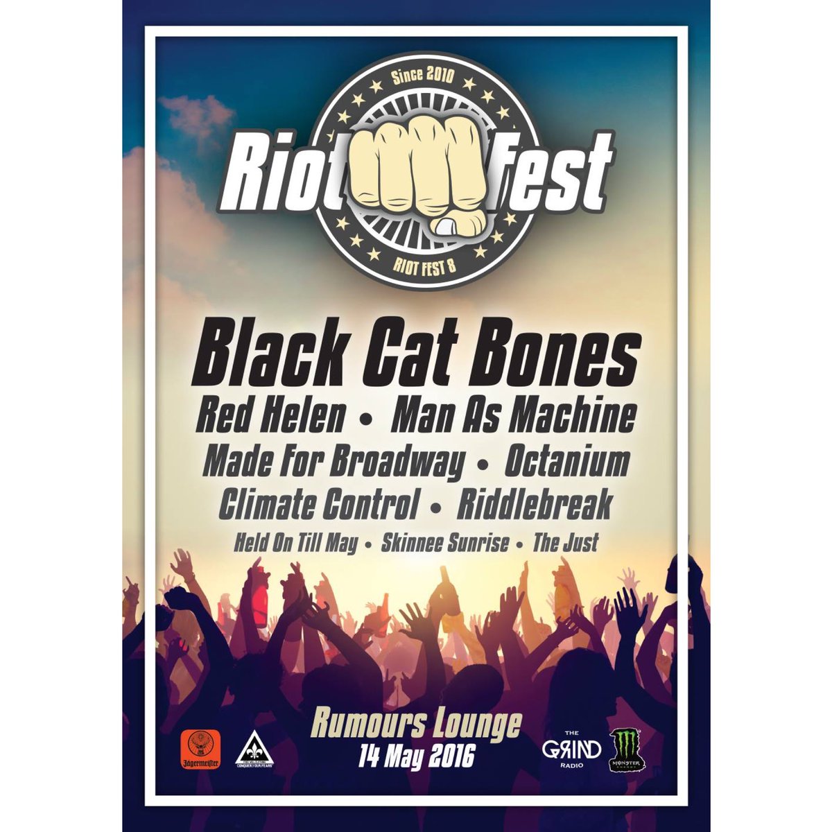 It's going down on the 14th of May at <a href="/RUMOURSLIFE/">Rumours Lounge</a>! #RiotFest