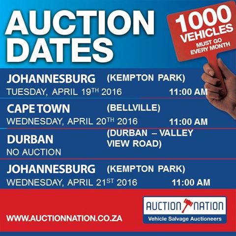Auctions not to be missed! #LiveAuction dates for this coming week!
JHB CPT DBN auctionnation.co.za