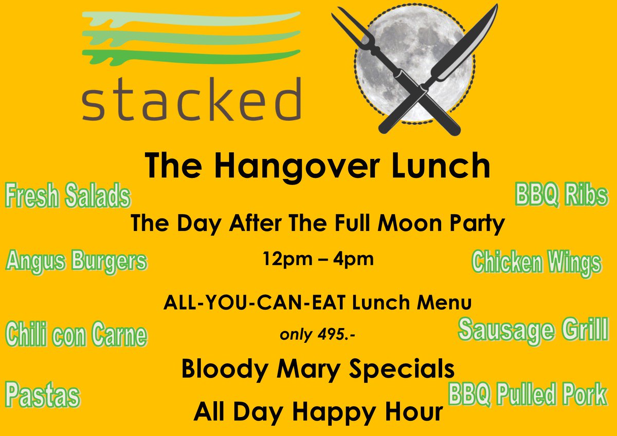 stackedsamui's tweet photo. The Hangover Lunch for all the wolf pack is available at @stackedsamui https://t.co/FGq7fXFqwa