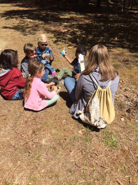A few of Mrs. Biegner's students at Elms today☀️