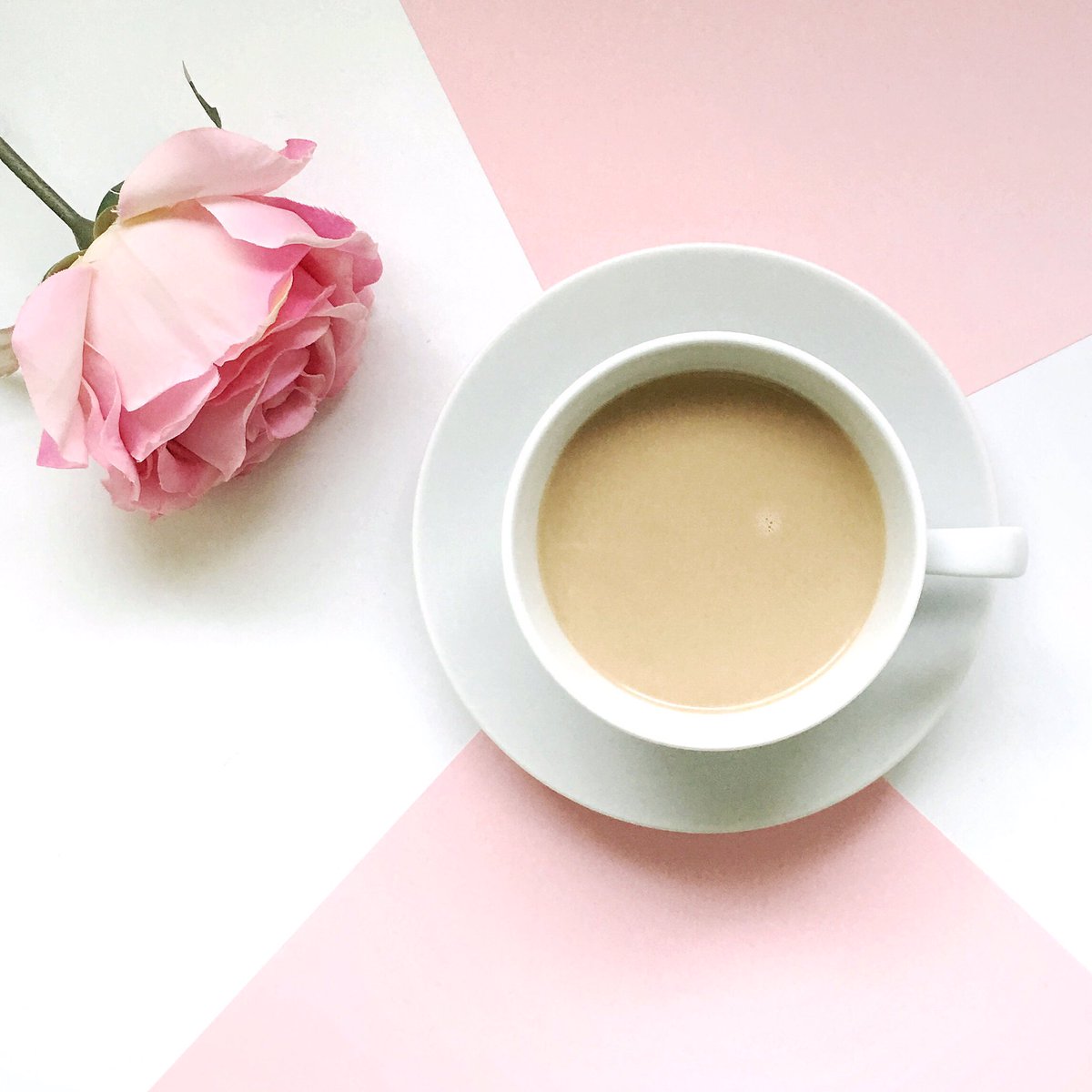 So pretty and feminine.  In getting the hang of working flowers in.  #styledphotos #layflat #flatlay #coffee
