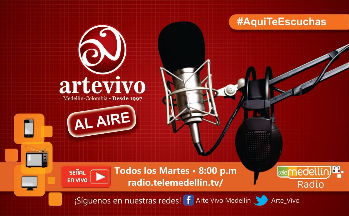 Arte_Vivo's tweet photo. Feliz inicio de semana! #artevivoalaire martes 8 pm por @TelemedRadio @doblearock @GabrielPosada #zareb https://t.co/bWRoMCyCA2