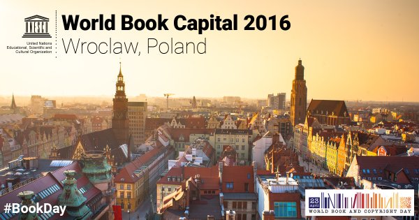 UN's tweet photo. Wroclaw (#Poland) is World Book Capital for 2016, see: https://t.co/RgXtf5eXu7 #BookDay via @UNESCO https://t.co/LEutne93T6