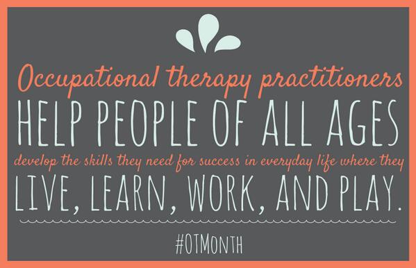 Happy Occupational Therapy Month!  We're so proud of our occupational therapy team! #OTMonth #occupationaltherapy
