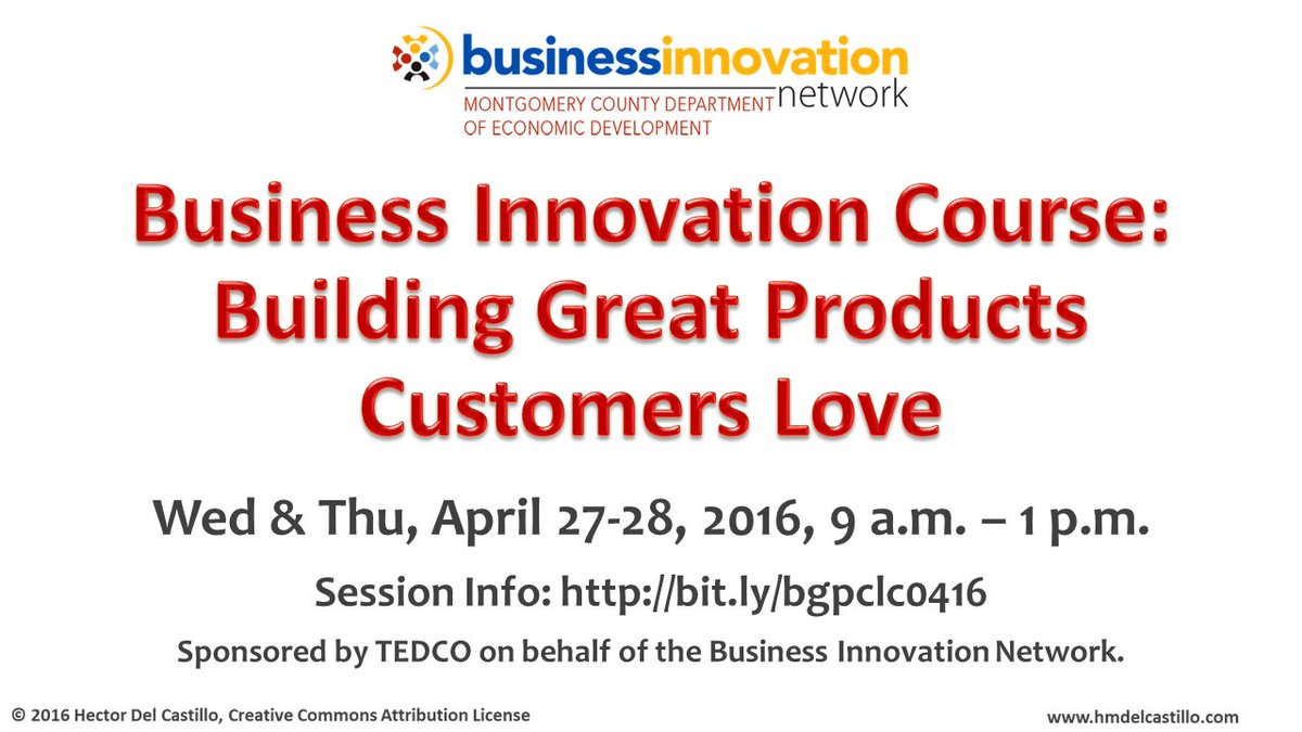 hmdelcastillo's tweet photo. @MCDED  Want to innovate your #businessmodel? Attend course $ponsored by @MDTEDCO RSVP: https://t.co/WlNMVYRf9k https://t.co/OHoi285uix