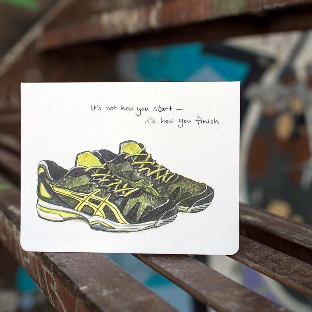 qandaletterbox's tweet photo. Good luck to all the @bostonmarathon runners today! This @go.tamago card says it all 👟 #qandaletterbox #gotamago https://t.co/7DwPJGNWdO