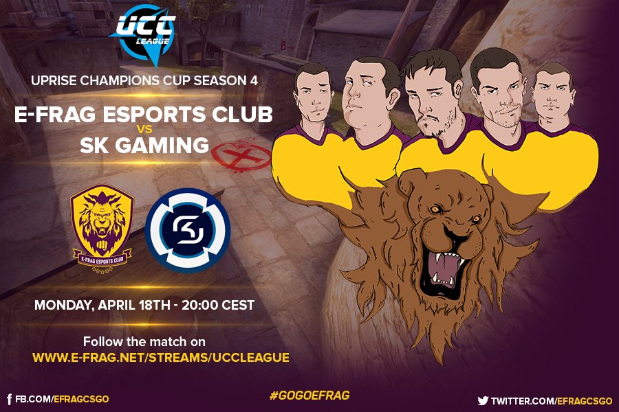 efragcsgo's tweet photo. Playing vs. @SKGaming tonight 20:00 CEST - BO3
Uprise Champions Cup Season 4
#BULGARIANLIONS @AzubuTV https://t.co/VFHhGdvXAX