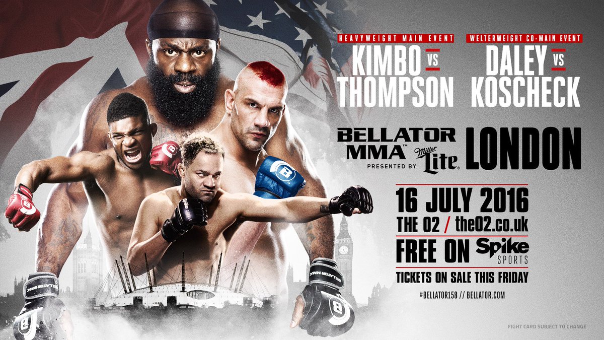 BellatorMMA's tweet photo. Rivalries will be renewed. It's official, #Bellator158 is going down July 16th from the @TheO2 in London! https://t.co/xdku1givj1