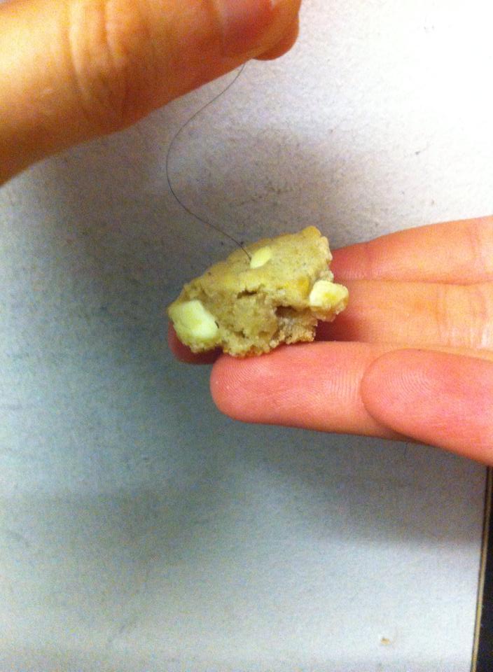 _mikenewell_'s tweet photo. .@sainsburys me and @jorgiecrow found this DISGUSTING hair baked in our cookie from kentish town and we are APPALLED https://t.co/J6QysUjvCN