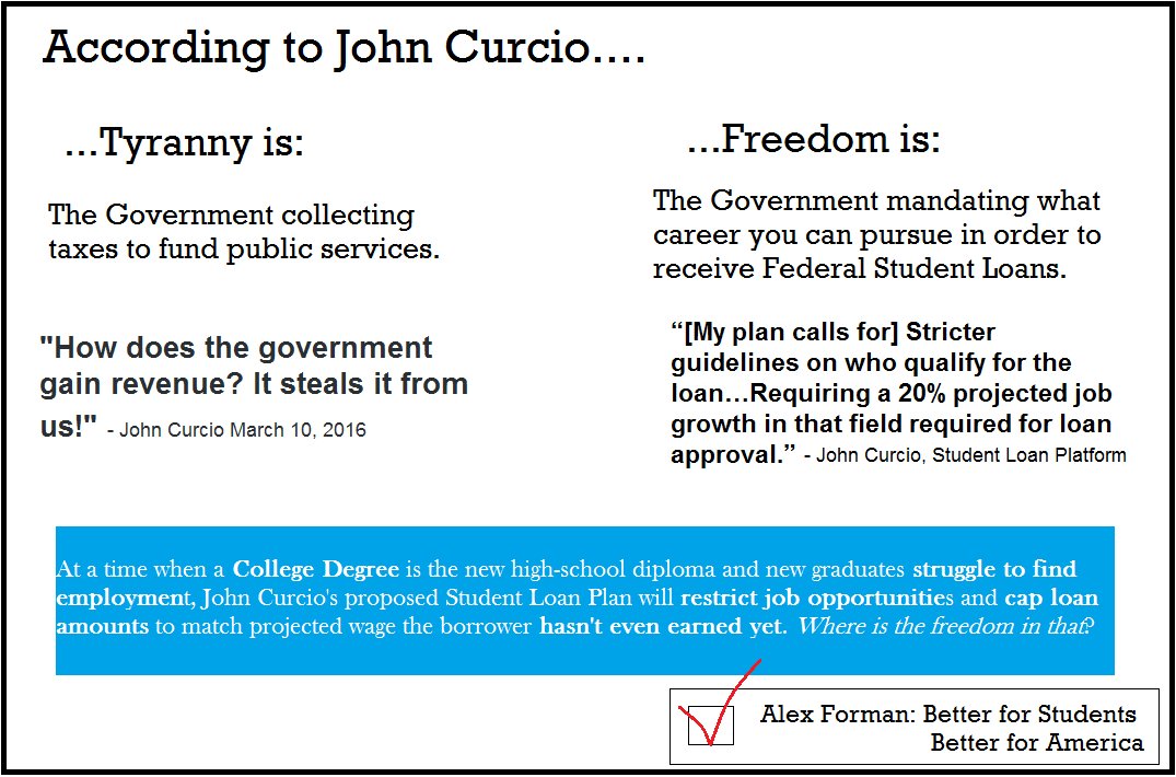 AlexForman16's tweet photo. Limiting a loan to careers with 20% job growth is an arbitrary and ineffectual way to deal with Student Loans. https://t.co/W5JEw7EMPt