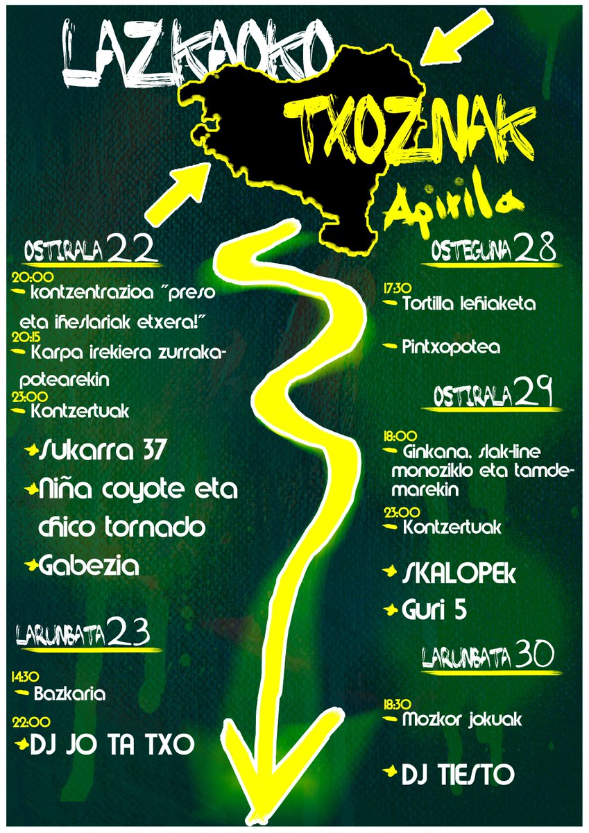 Badatoz Lazkao/ko festak eta nola ez, oztopo eta traba guztien gainetik, Txozna Batzordeak egitarau oparoa osatu du!
