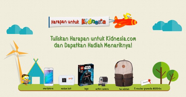 Ayo.. ayo segera tulis harapanmu utk @kidnesia di bit.ly/HUKidnesia dan raih hadiah menariknya!