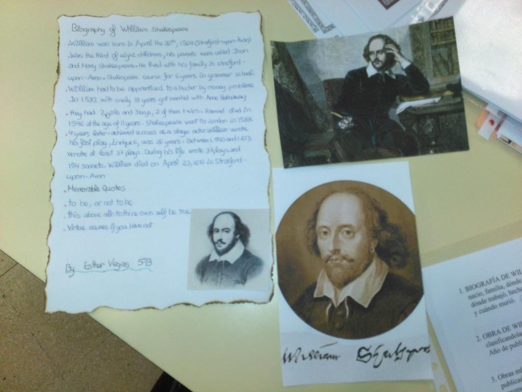 monicuscus's tweet photo. 5th Primary Project: Knowing William Shakespeare at @alonsoberruguet #Shakespeare400 #ABP #lifeinenglish https://t.co/kwLiY57oMB