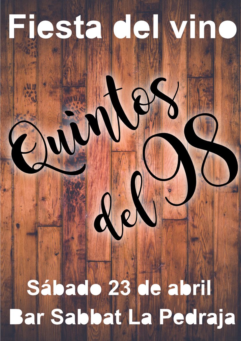 SabbatBar's tweet photo. FIESTA DEL VINO = QUINTOS DEL 98 = LA PEDRAJA = SÁBADO 23 = BAR SABBAT 🍷🍇🎷 https://t.co/RXjuG3H2RC