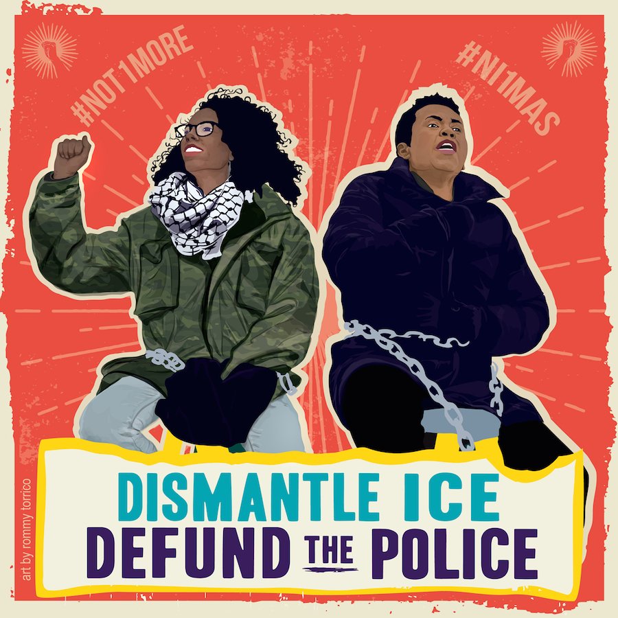 OCAD_CHI's tweet photo. A #FightForEveryone demands we #DismantleICE #DefundPolice
s/o @AssataDaughters @BYP_100 by @romes_ via @Not1_More https://t.co/CtRaujkFKY
