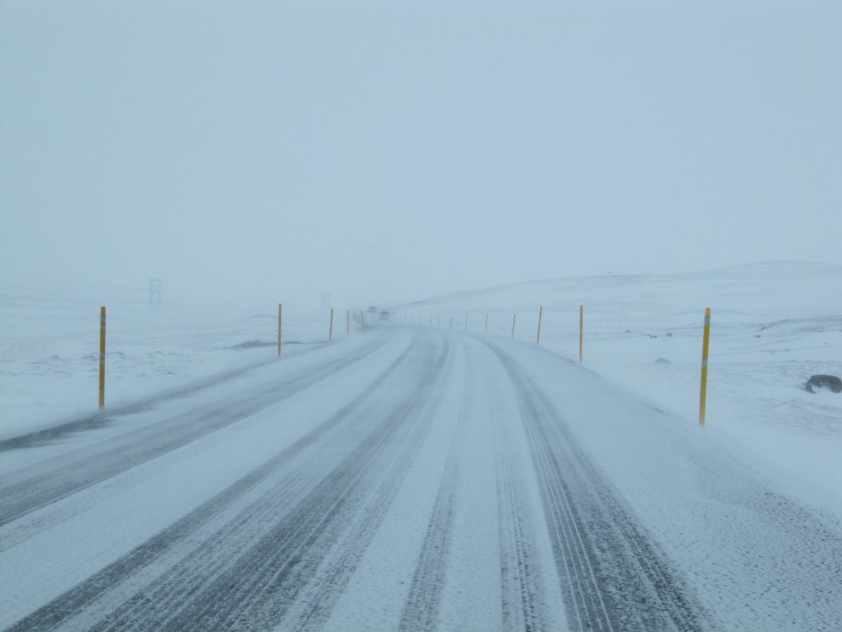 Today #winter is back in #Iceland for a moment, #drive carefully.