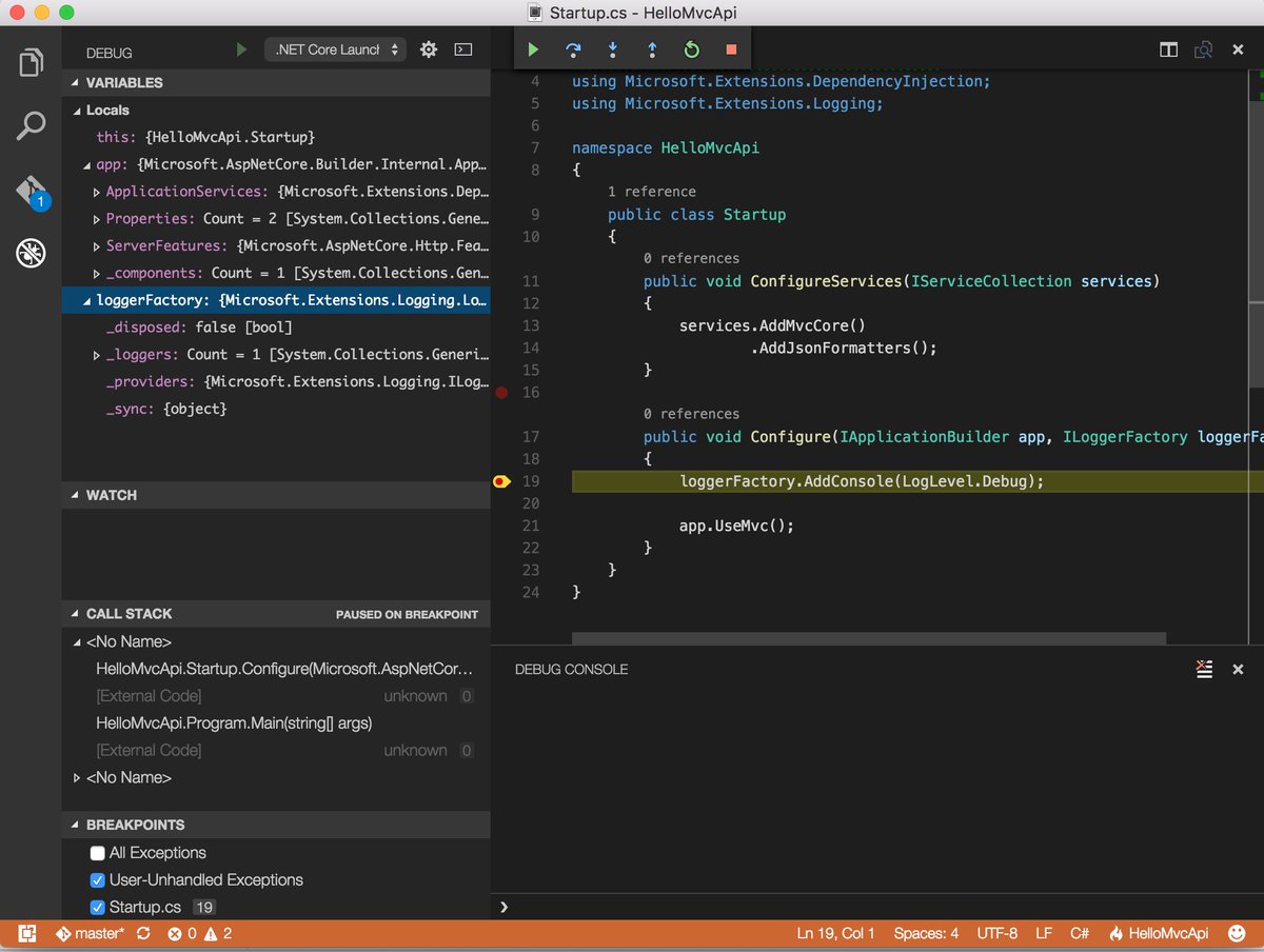 spboyer's tweet image. Posted: Setting up ASPNET Core debugging in VS @code bit.ly/1SpRusd @aspnet #aspnetcore #dotnetcli