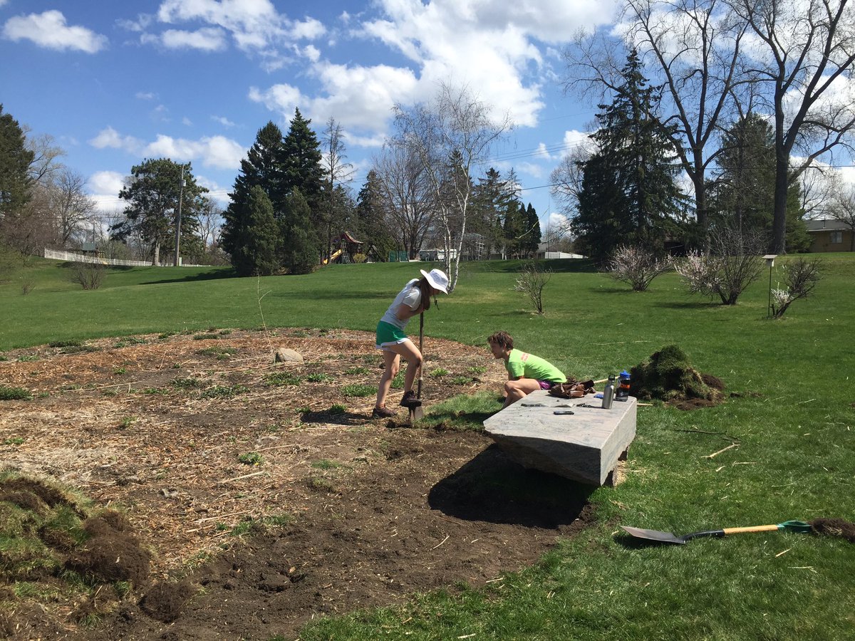 PollinatorHelp's tweet image. We spent yesterday morning digging up grass to expand our garden. #SaveTheBees #SaveTheButterflies