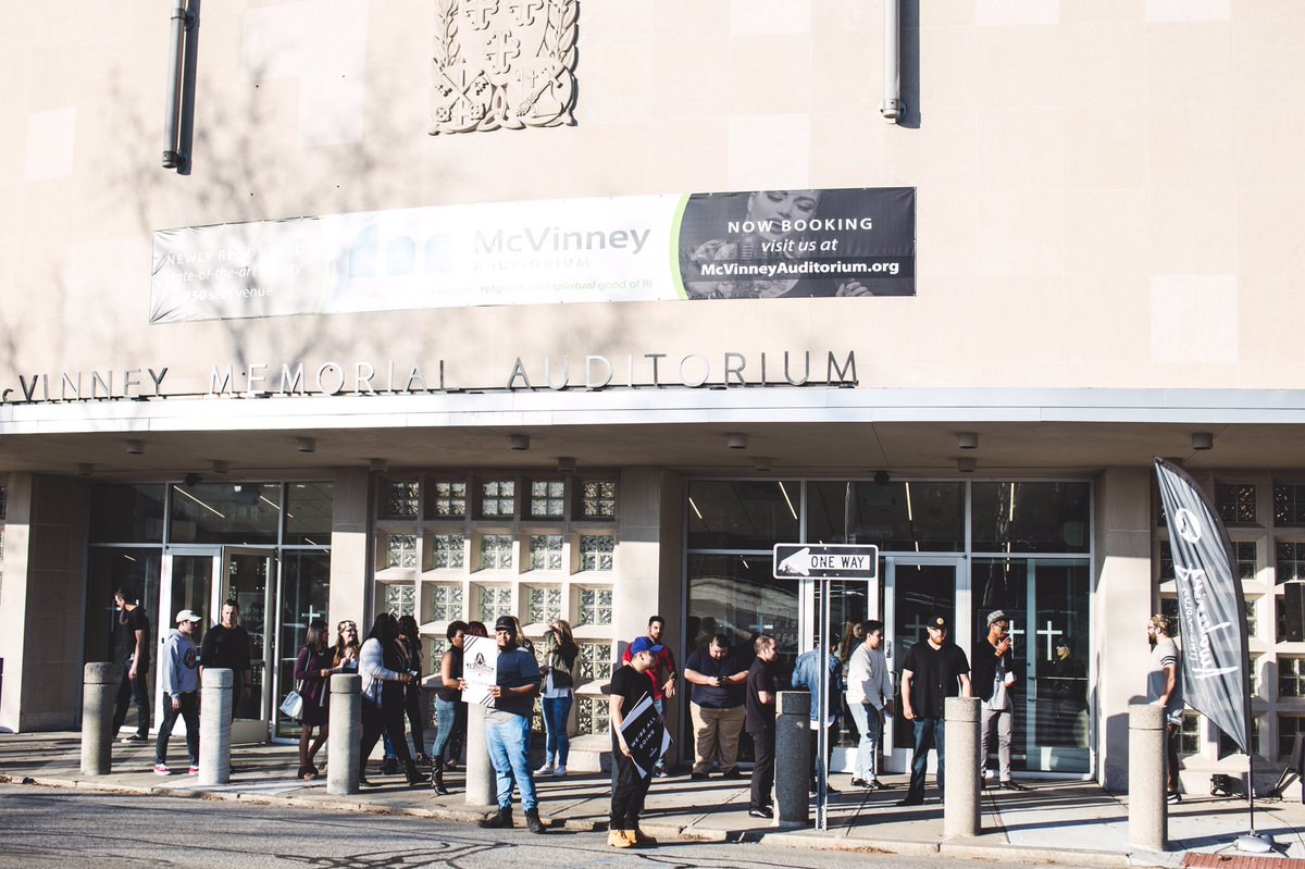 Awakening20Plus's tweet photo. STREET TAKEOVER.... an outside look at McVinney Auditorium before #Awakening20Plus last night! https://t.co/wdGbwpctRC